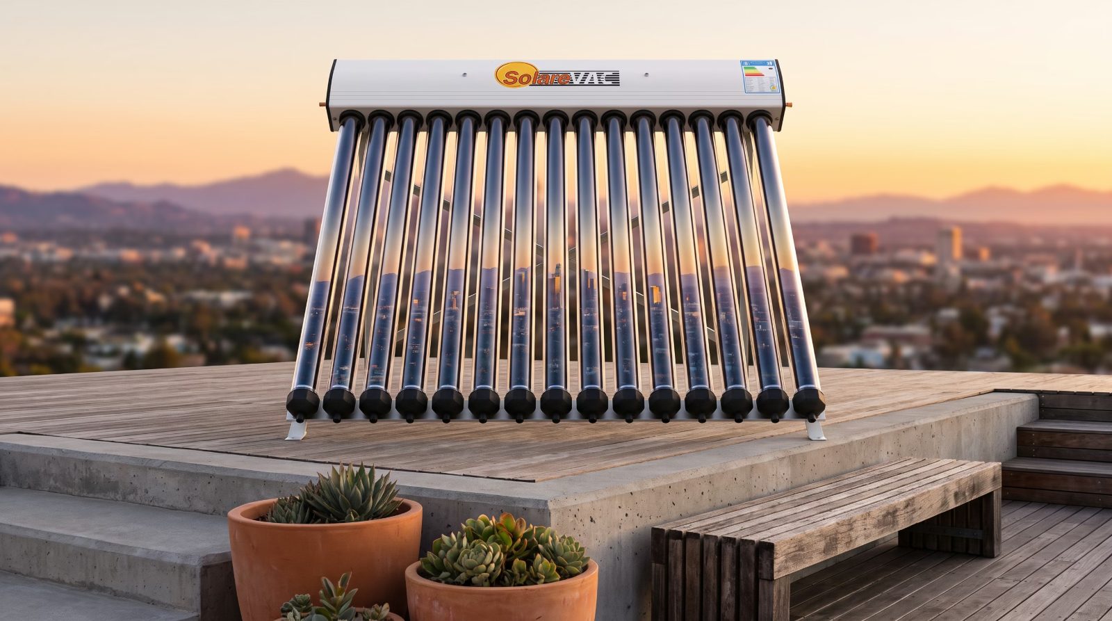 Coletor SolarVAC Alta Pressão Vertical instalado